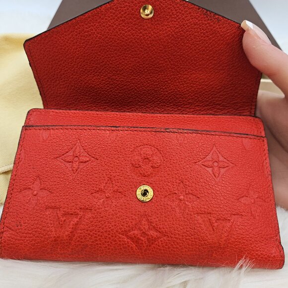 Louis Vuitton Red Cerise Empreinte Compact Wallet - Picture 7 of 17
